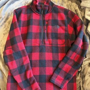 The North Face Men's Zip Up in Red and Black Plaid